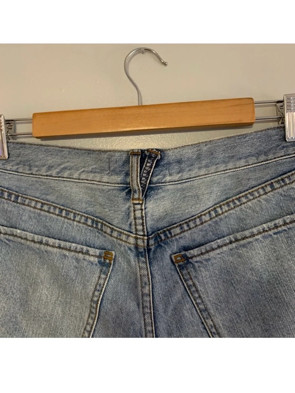 Free People Distressed Light Blue Denim Cutoff Shorts
